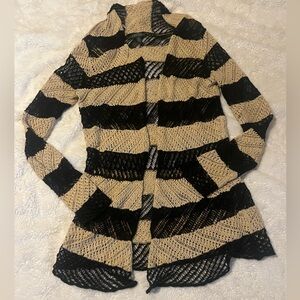 Ralph Lauren Black and Tan Striped Cardigan